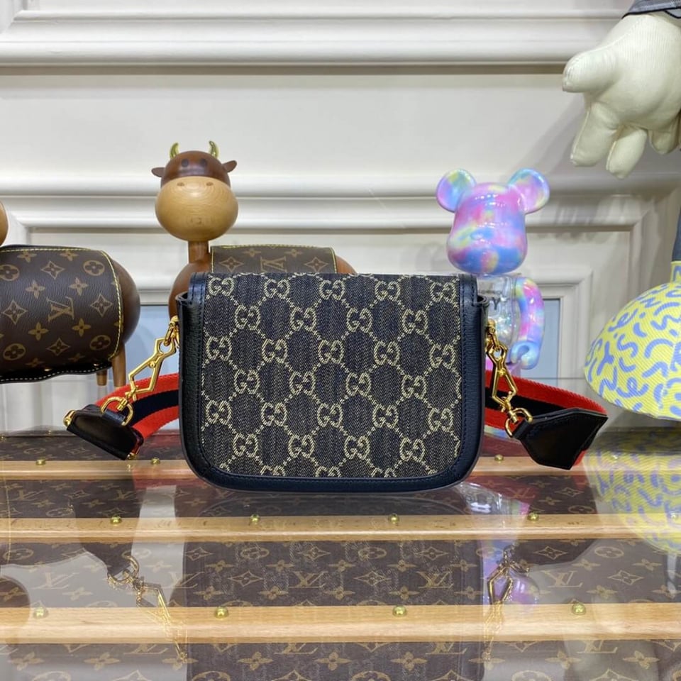 Gucci Horsebit 1955 Denim Mini Bag Black view 4