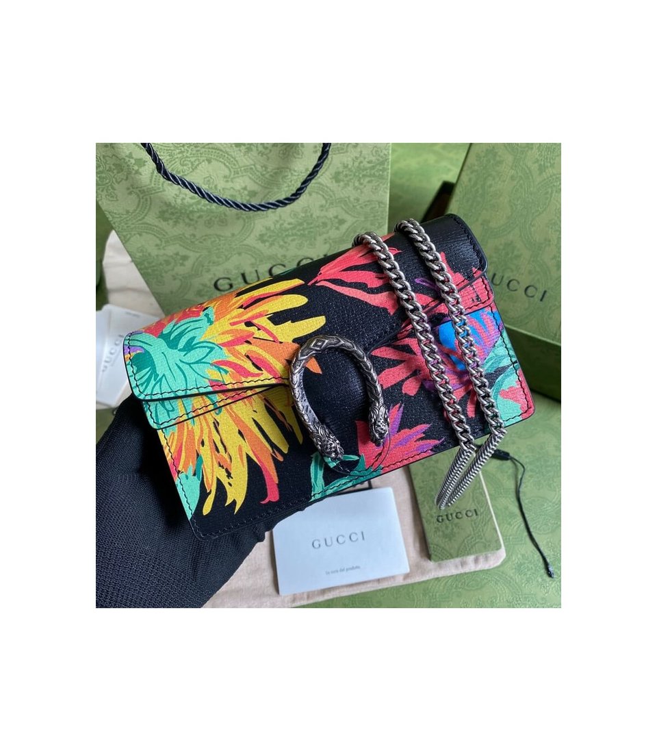 Gucci Dionysus Ken Scott Print Super Mini Bag Black view 4