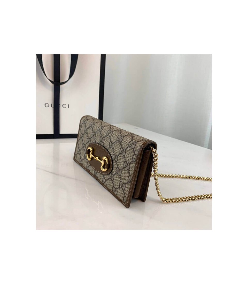 Gucci 1955 Horsebit Wallet With Chain Brown 19cm view 10