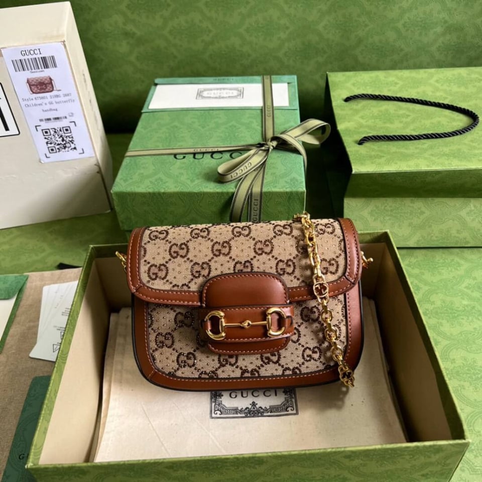 Gucci Horsebit 1955 Crystals Mini Bag view 6