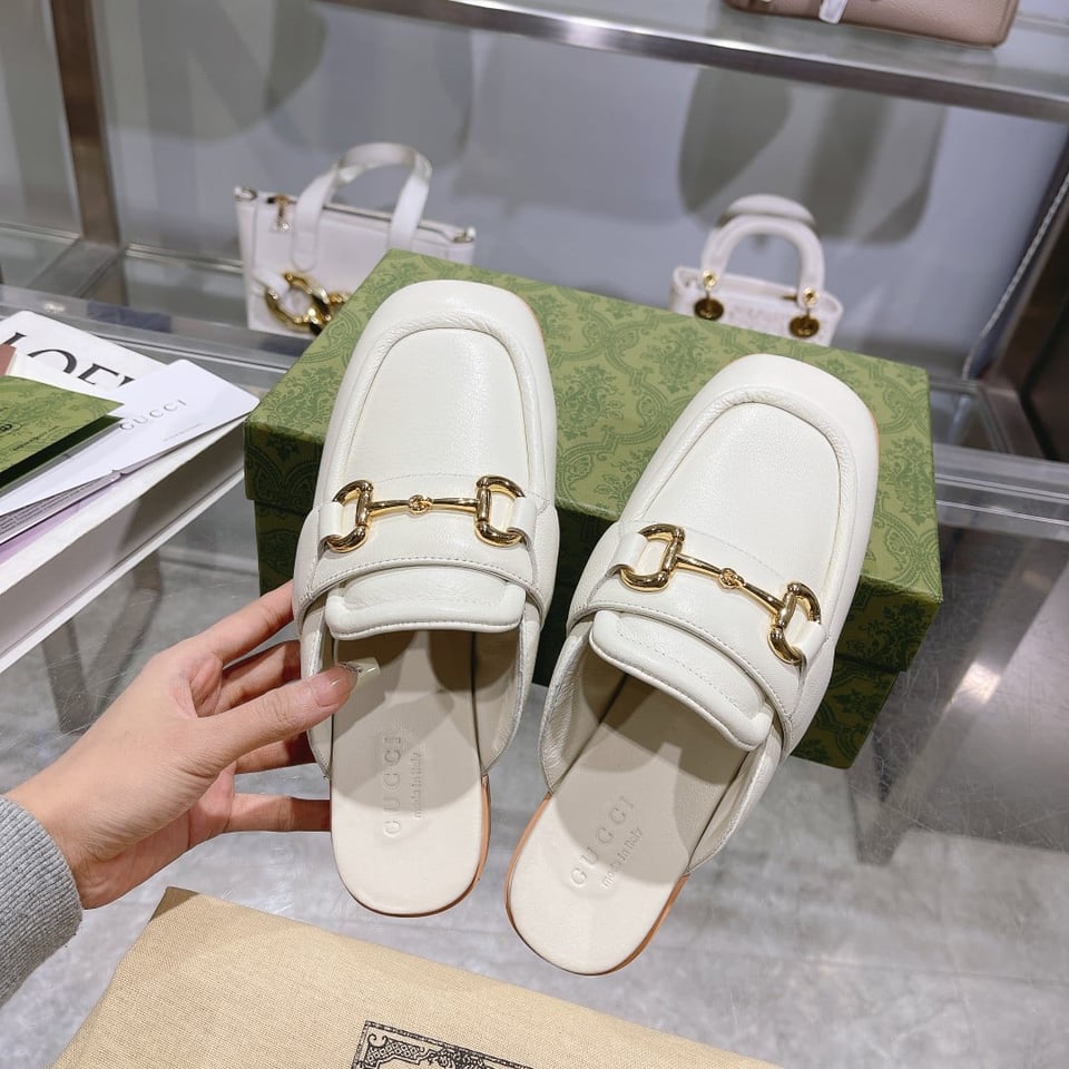 Gucci Women’S Mule With Horsebit White 771096 Aacai 9522 view 3
