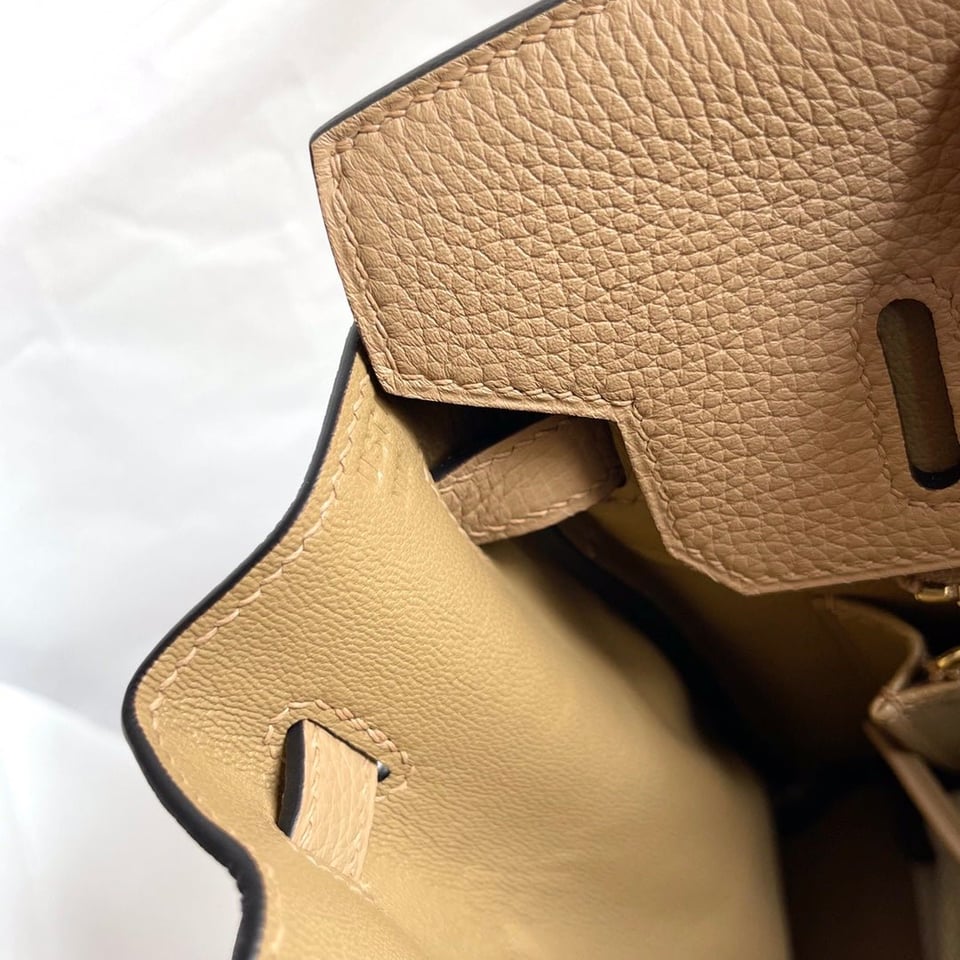 Hermes Birkin 25Cm Beige Togo Leather Gold Hardware view 10