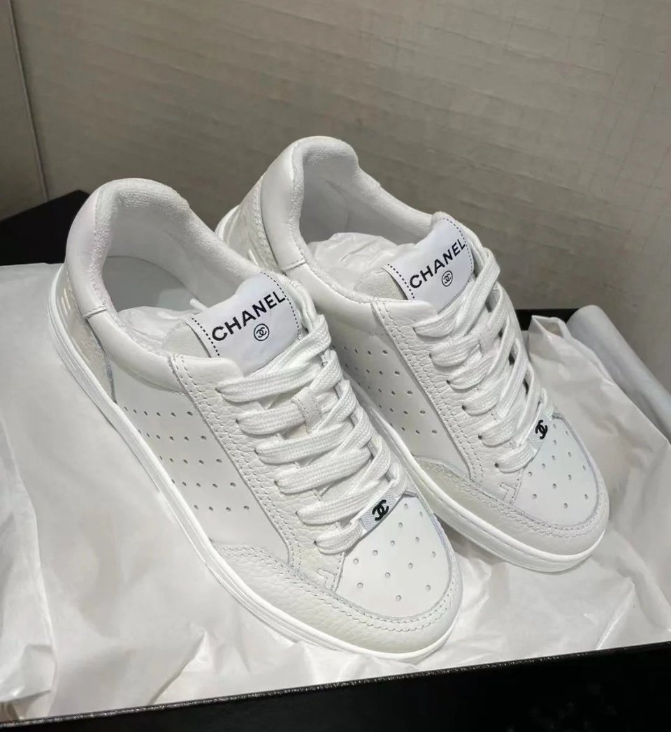 Chanel Logo White Sneakers G38808 For Women view 7