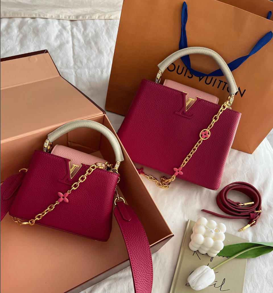 Louis Vuitton Capucines Mini Taurillon Cowhide Dark Pink 20Cm M20845 view 8