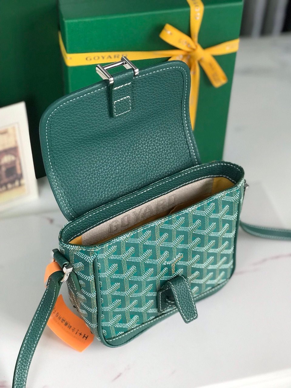 Goyard Grand Bleu 16 Cm Green Goyardine Canvas And Lambskin view 8