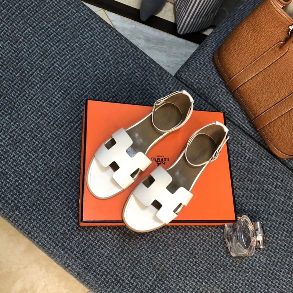 Hermes Santorini Sandal White H182139Z90350 view 6