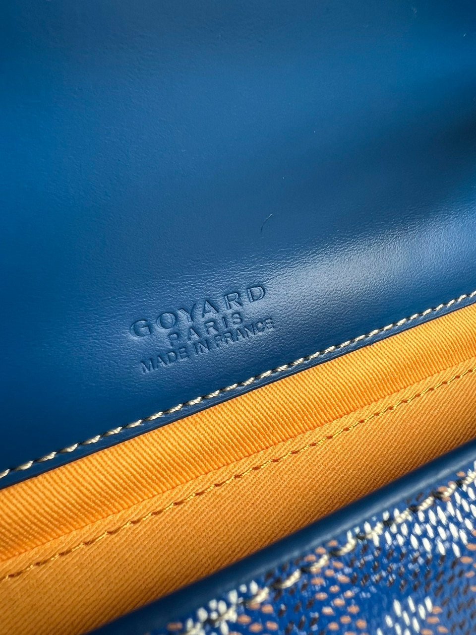 Goyard Monte-Carlo Pm Clutch 25 Cm Sapphire Blue Goyardine Canvas view 8