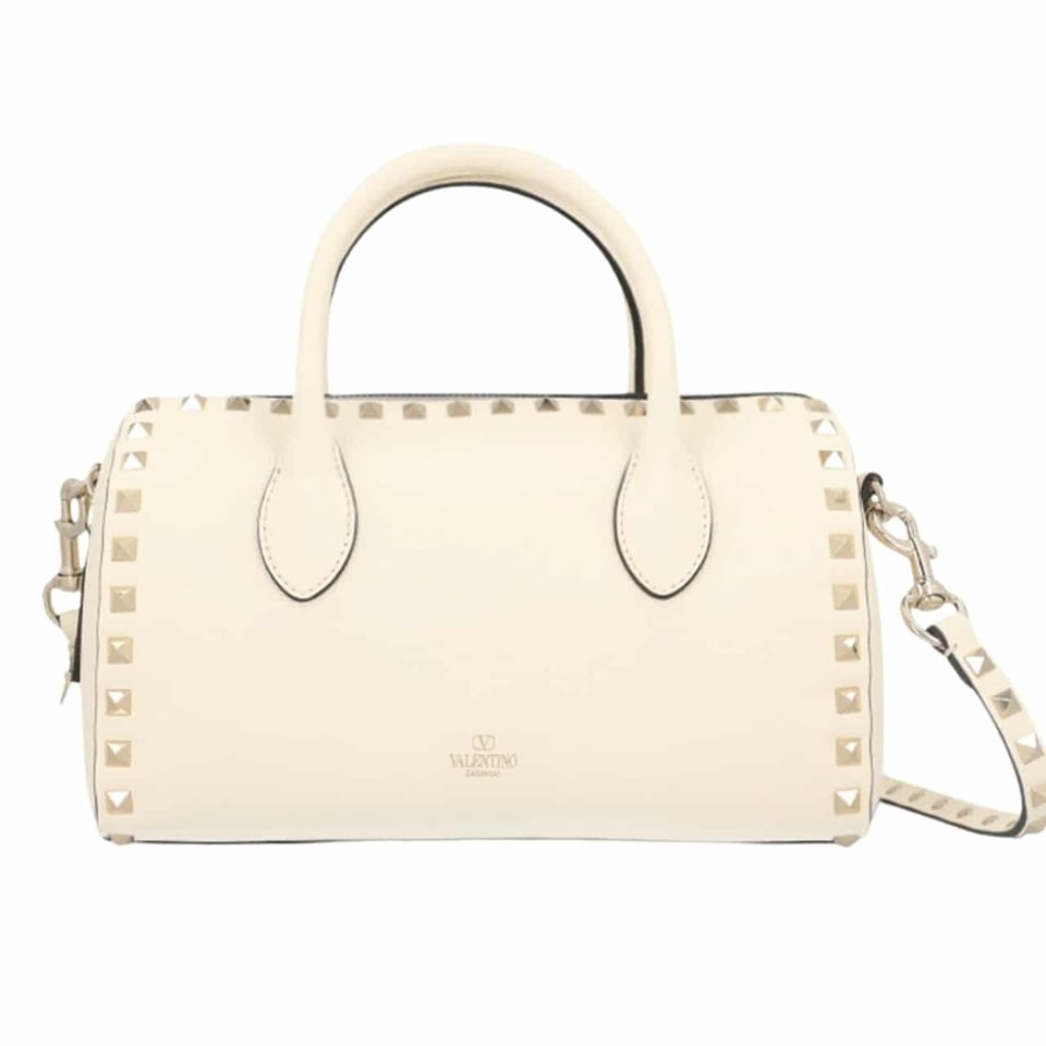 Valentino Caravani Bolsas Rockstud Granato White 24Cm view 2