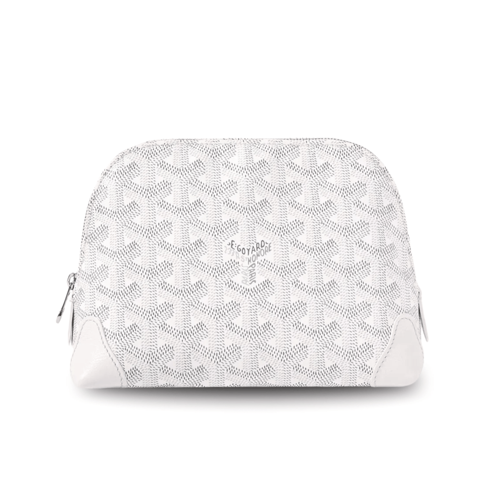 Goyard Vendôme Cosmetic Pouch 17cm White Goyardine Canvas And Calfskin Trim view 2