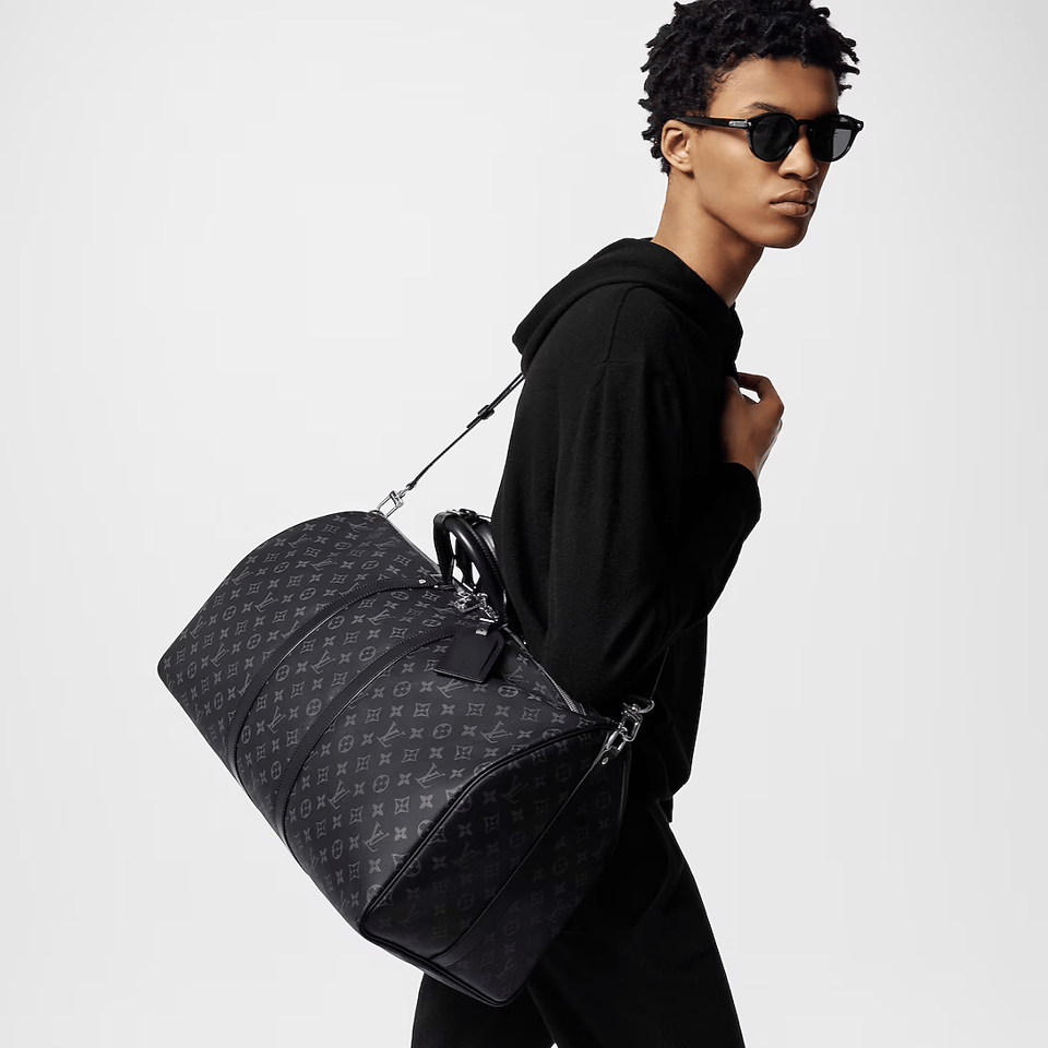 Louis Vuitton Keepall Bandouli Re 55 Monogram Eclipse 55cm M40605 view 4