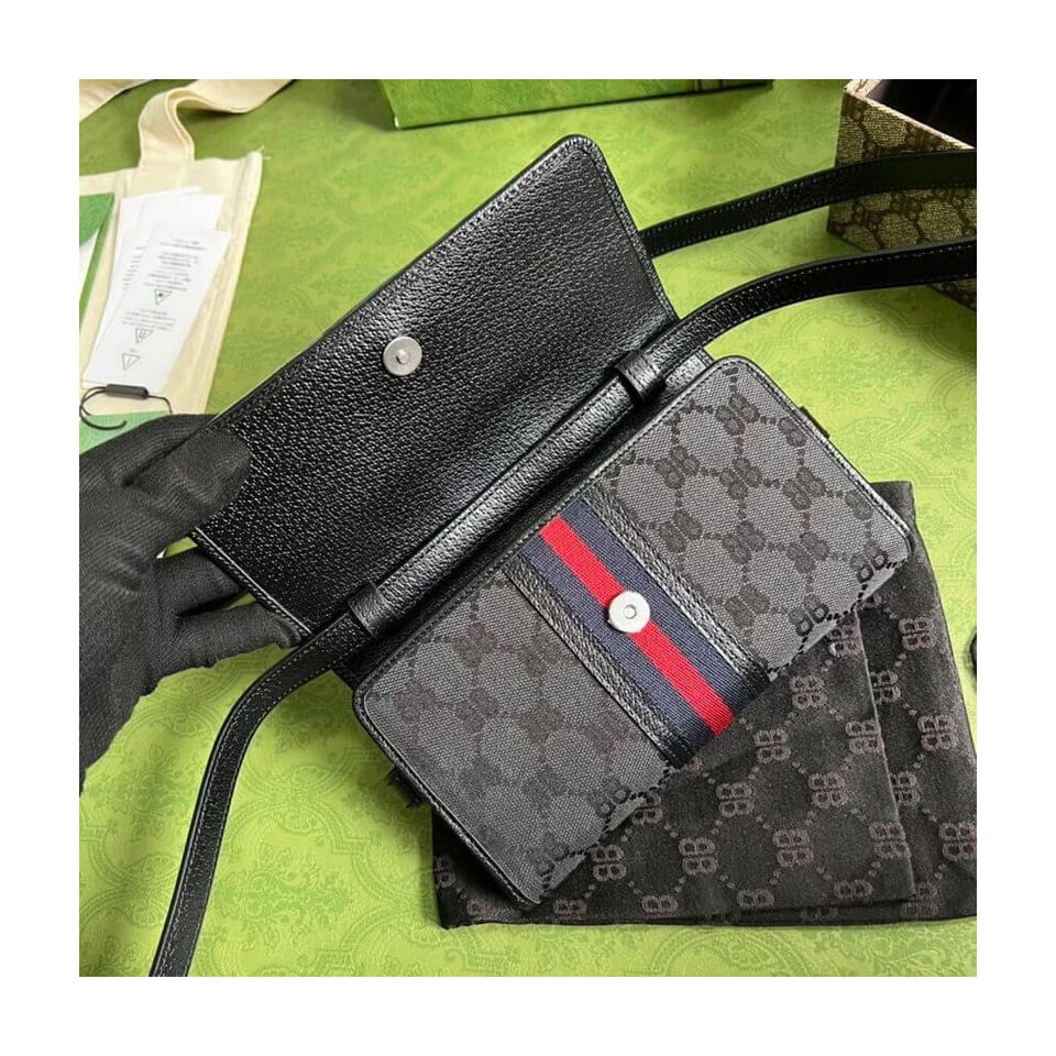 Balenciaga x Gucci Hacker Mini Crossbody Bag Black view 7