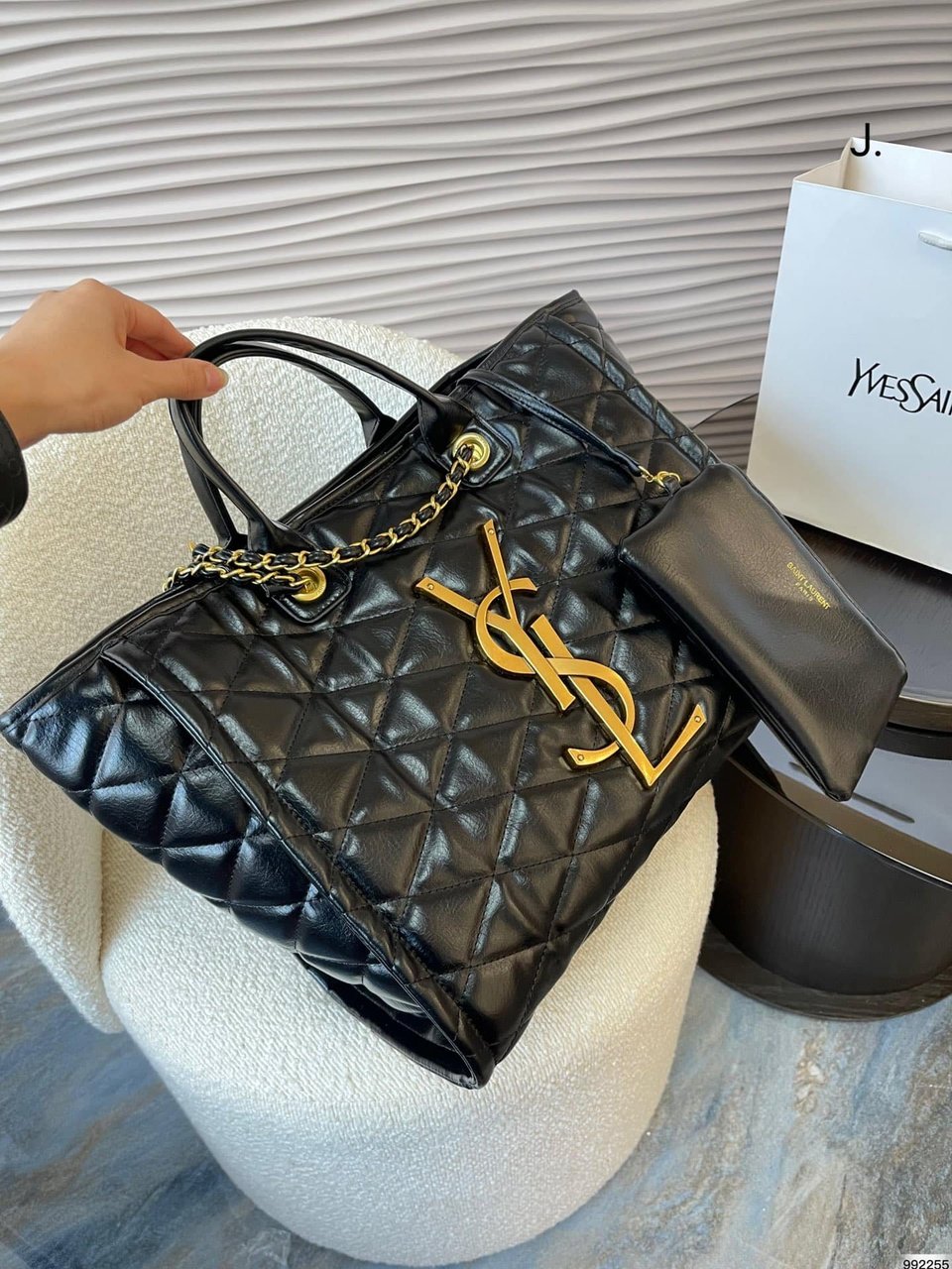 Saint Laurent Shopping Tote Bag Black 40Cm view 7