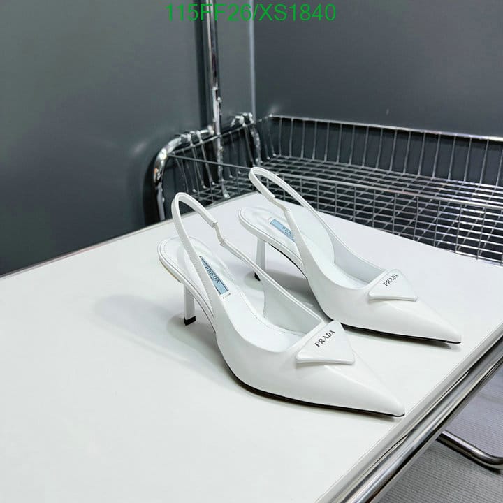 Prada Brushed Leather Slingback Pumps White 1I901M055F0009F075 view 4