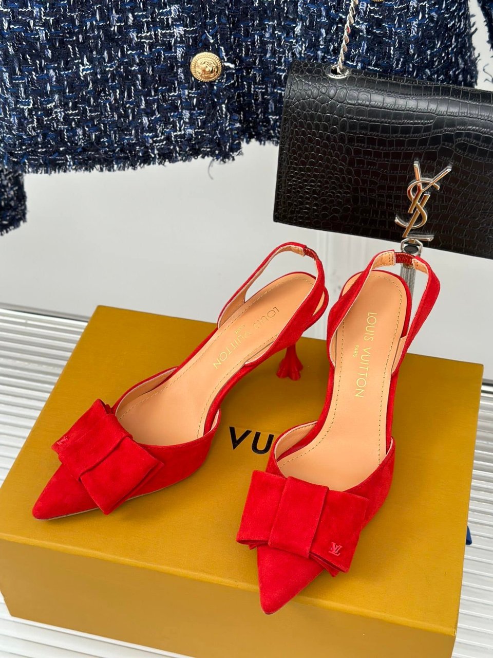 Louis Vuitton Blossom Slingback Pump Red 1Ac89N view 4