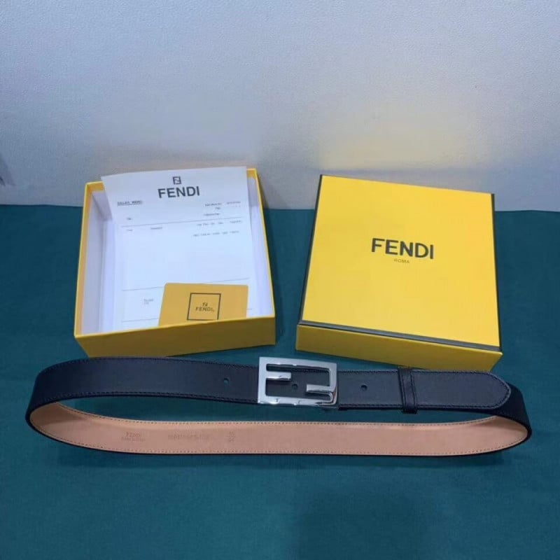 Fendi Baguette 30mm FF Buckle Belt 8C05311 Black view 7