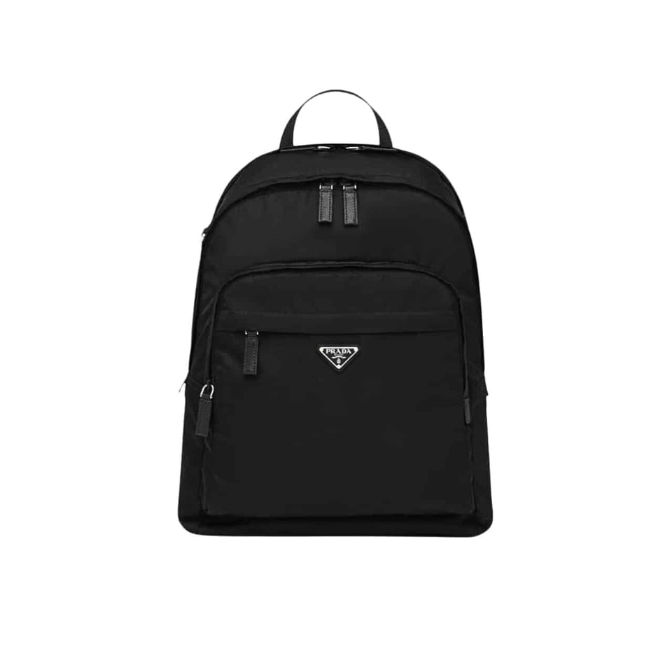 Prada Re Nylon And Saffiano Leather Backpack Black 43Cm view 2