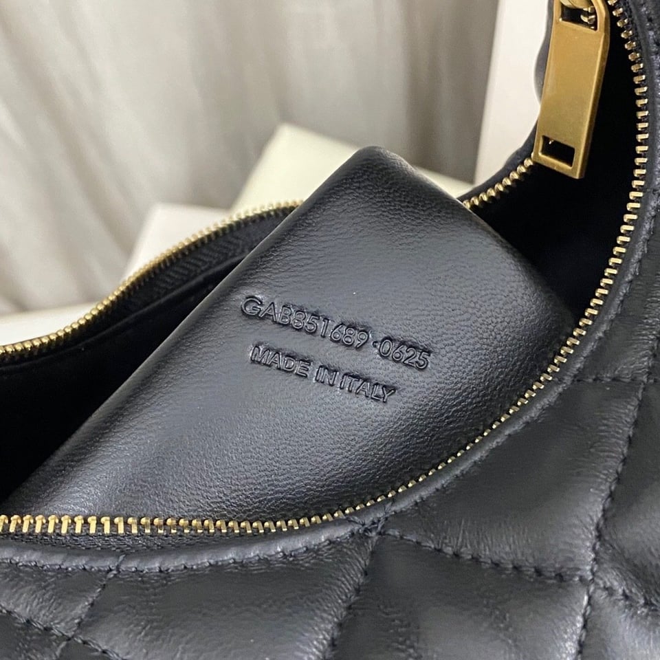 Saint Laurent Icarino Icare Mini Black Lambskin Hobo Bag 22cm/8.7 in view 13
