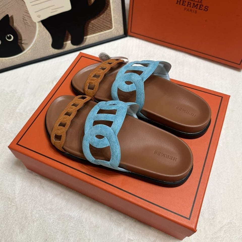 Hermes Extra Sandal Mineral Blue And Natural H222301Z 6H345 view 4