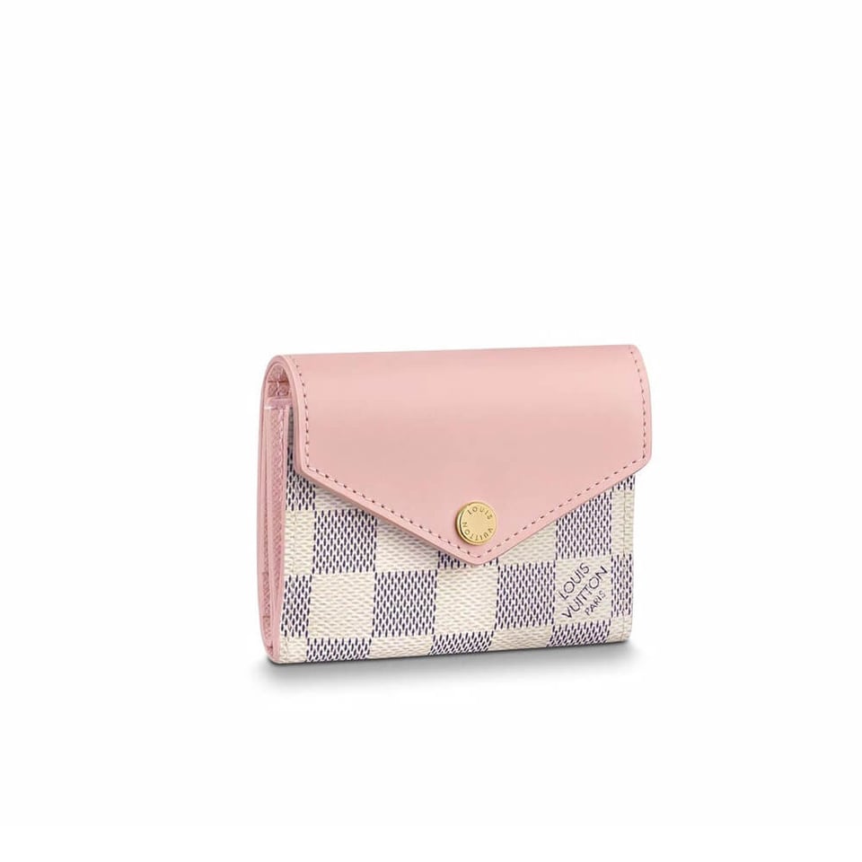 Louis Vuitton Damier Azur Zoe Wallet Pink