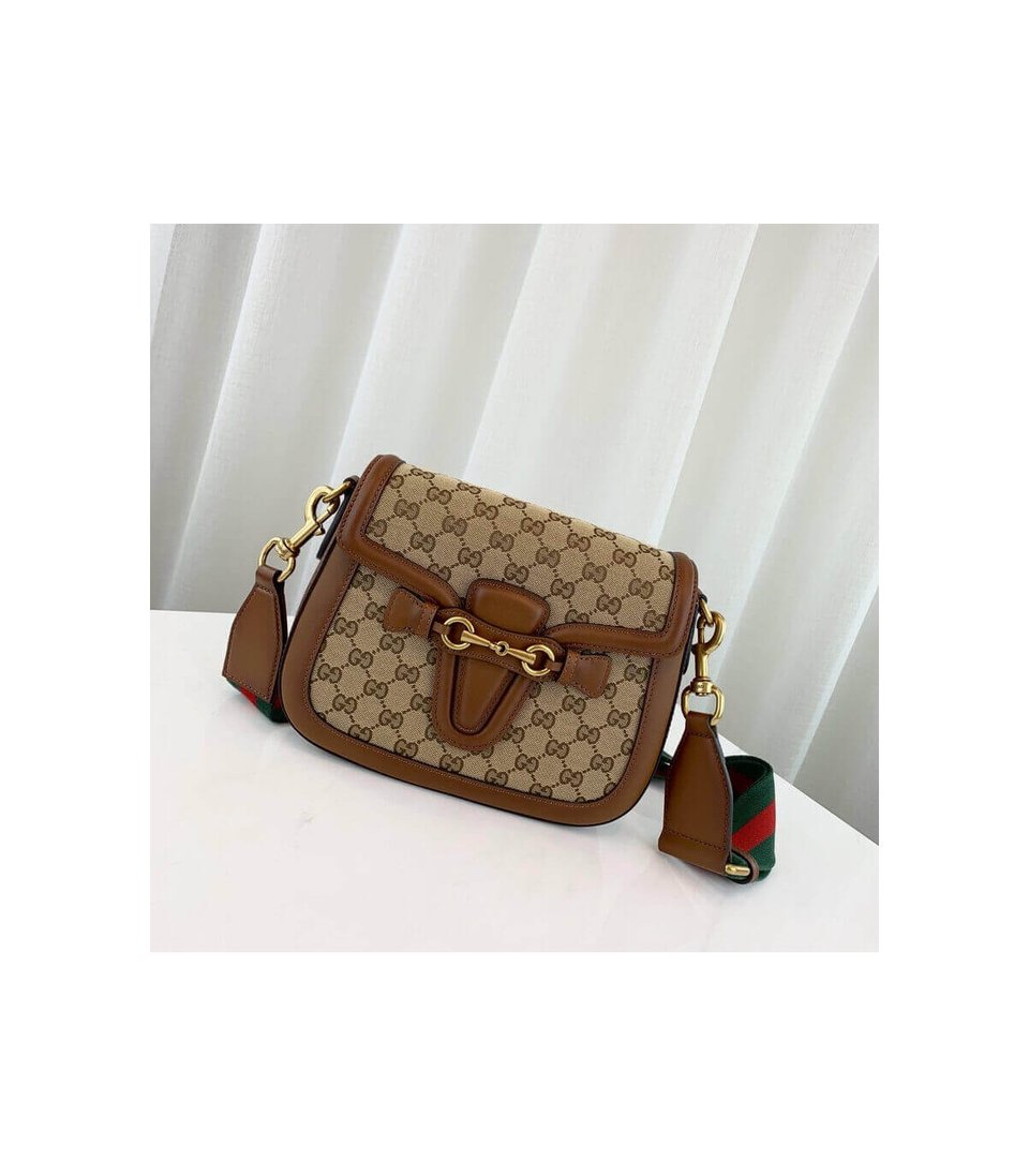 Gucci Lady Web Original GG Medium Shoulder Bag Brown view 5