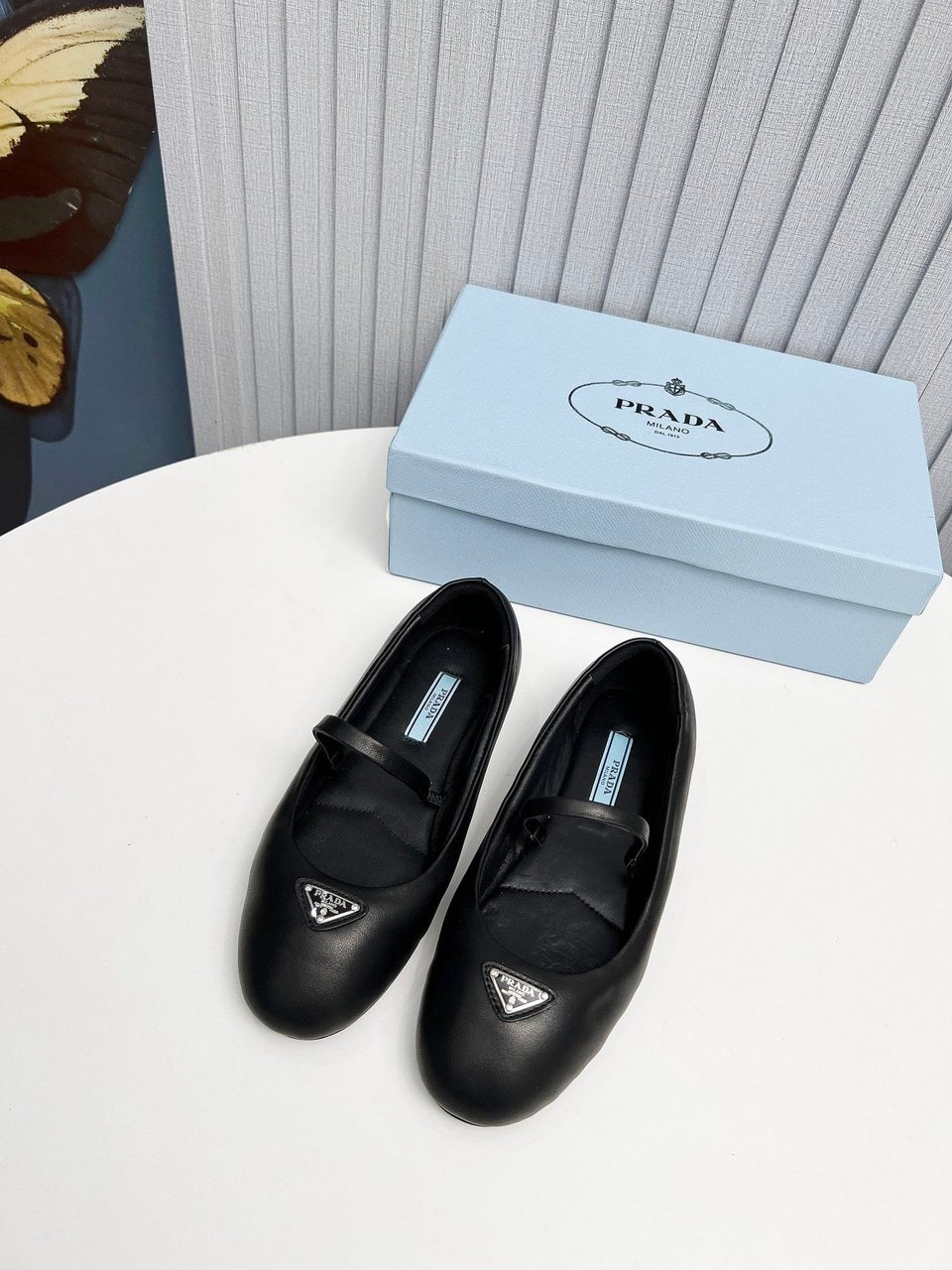 Prada Soft Padded Nappa Leather Ballerinas Black 1F122N 2Dl8 F0002 F 005 view 9
