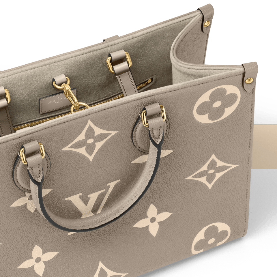 Louis Vuitton Onthego Mm Bicolor Monogram Empreinte Leather Dove/Cream M45494 35cm view 6