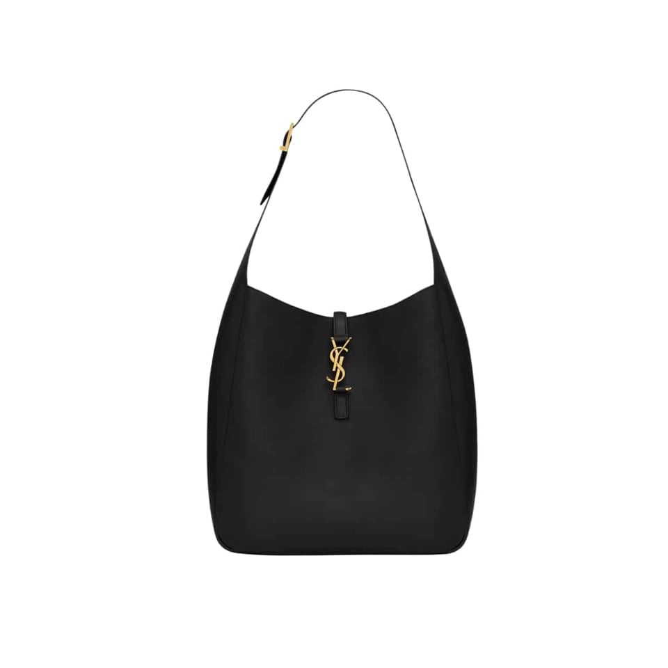 Saint Laurent Le 5 A 7 Supple Large In Grained Leather Black 31Cm