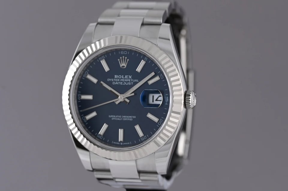 Rolex Datejust 41mm Blue Dial 126334 Oyster view 6