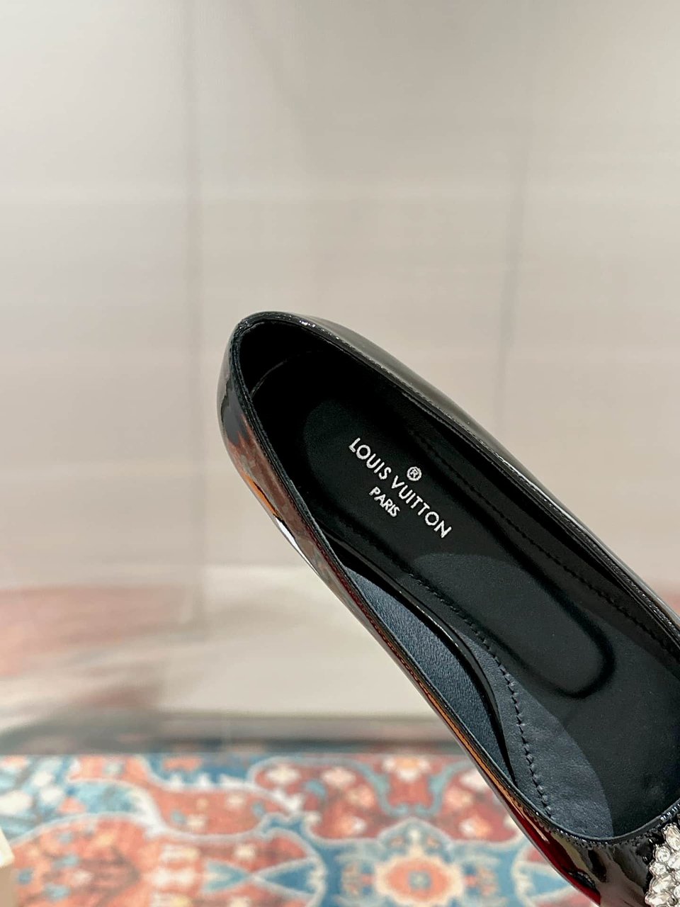 Louis Vuitton Crystal Lv Ballet Flats Black view 5