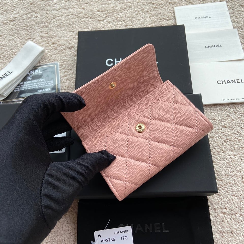 Chanel Small Wallet 11Cm Black Caviar Light Gold Leather Hardware view 4