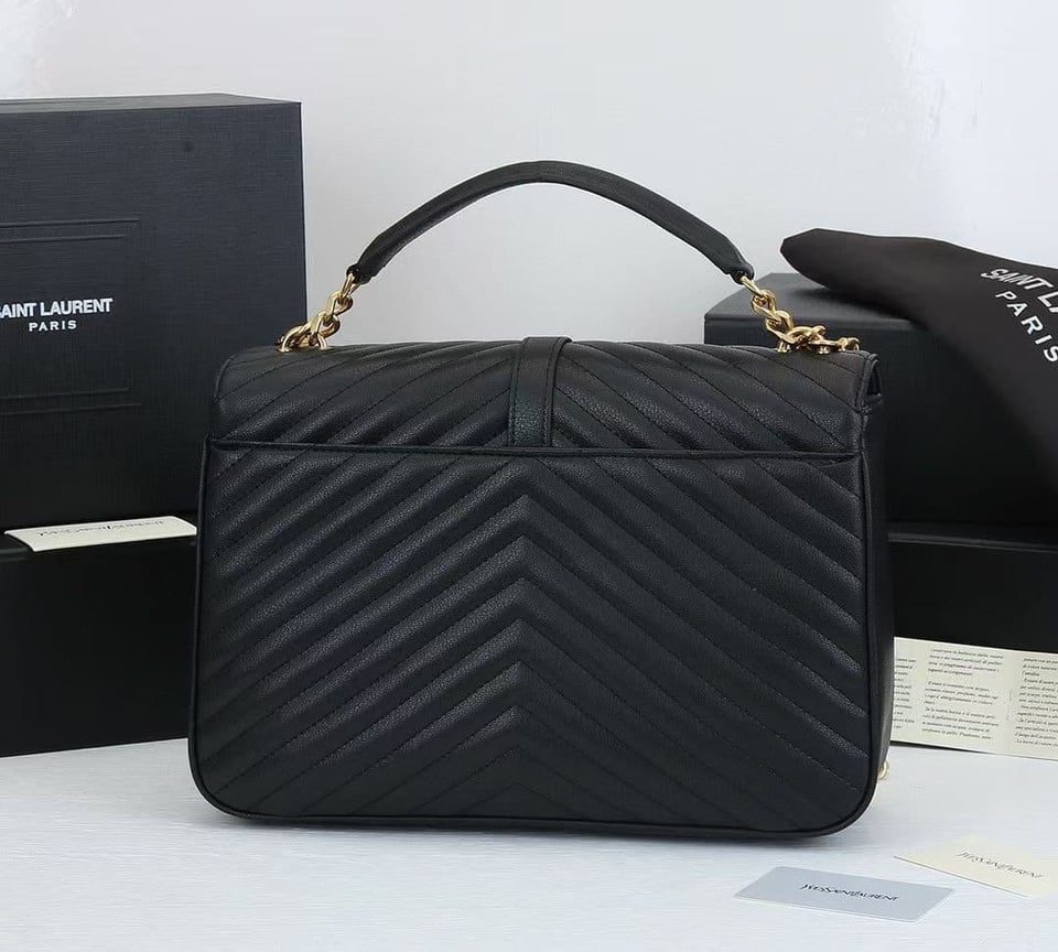 Saint Laurent College Large Chain Bag Black 25Cm view 7