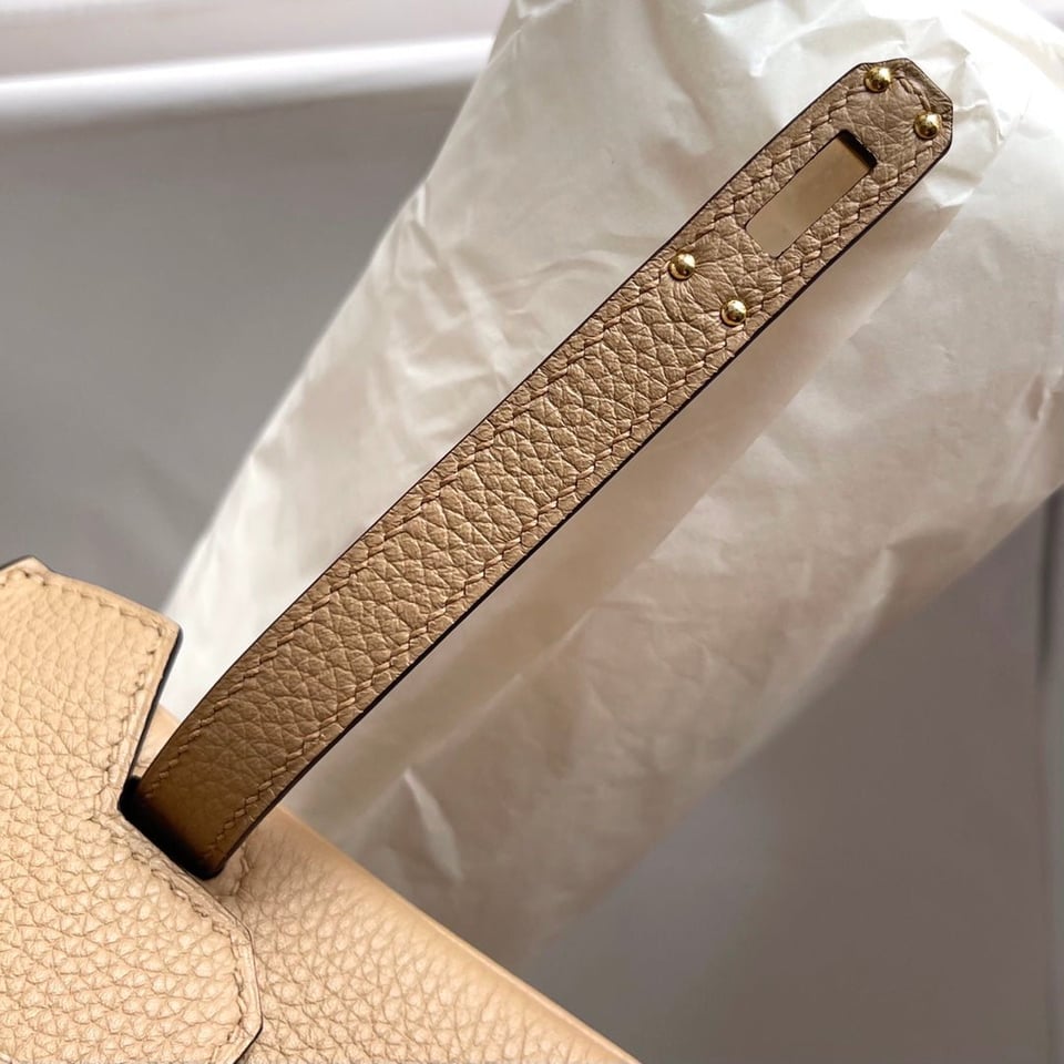 Hermes Birkin 25Cm Beige Togo Leather Gold Hardware view 7