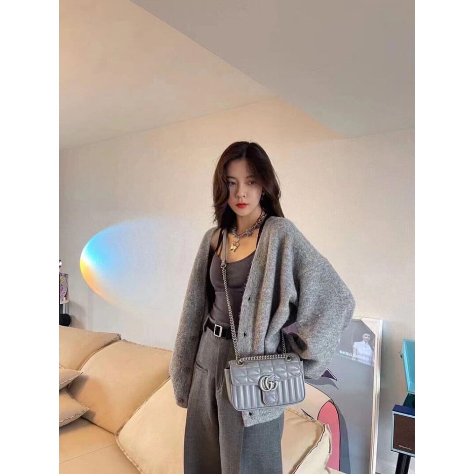 Gucci GG Marmont Mini Shoulder Bag Grey view 4