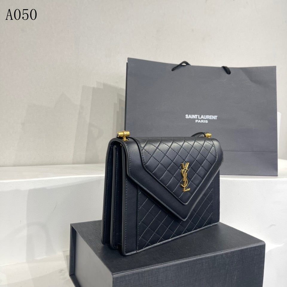 Saint Laurent Gaby Satchel In Quilted Black Gold 26Cm view 8