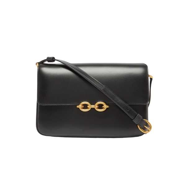 Saint Laurent Le Maillon Satchel In Smooth Leather Black view 2