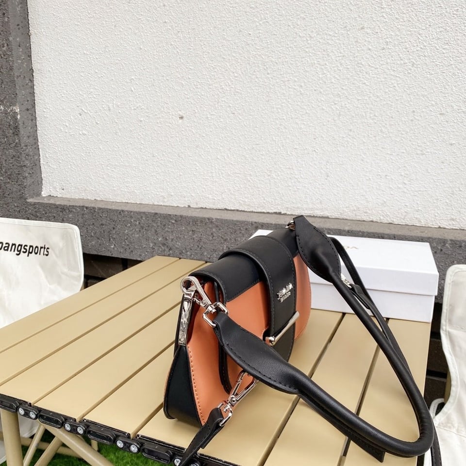 Prada City Calfskin Sidonie Shoulder Bag Brown And Black 28Cm view 7