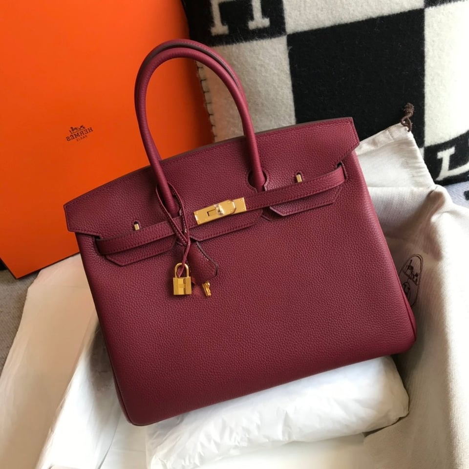 Hermes Birkin 35Cm Bag Jam Togo Gold Hardware view 2
