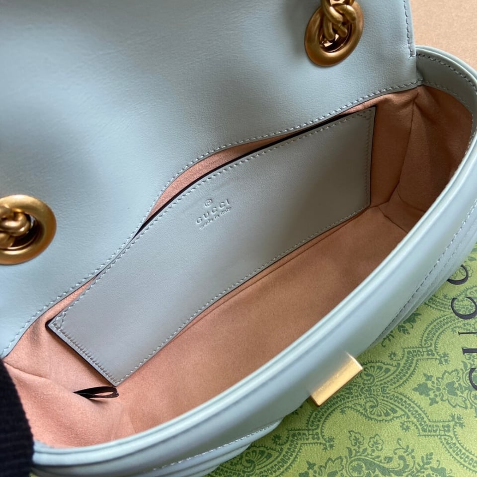 Gucci GG Marmont Matelasse Mini Bag Pale Green view 13
