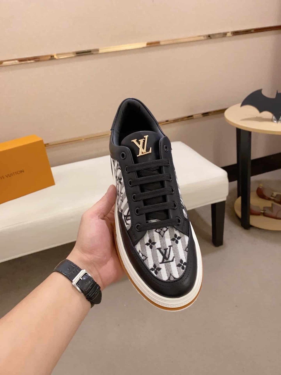 Louis Vuitton Time Out Sneaker Monogram Black view 6