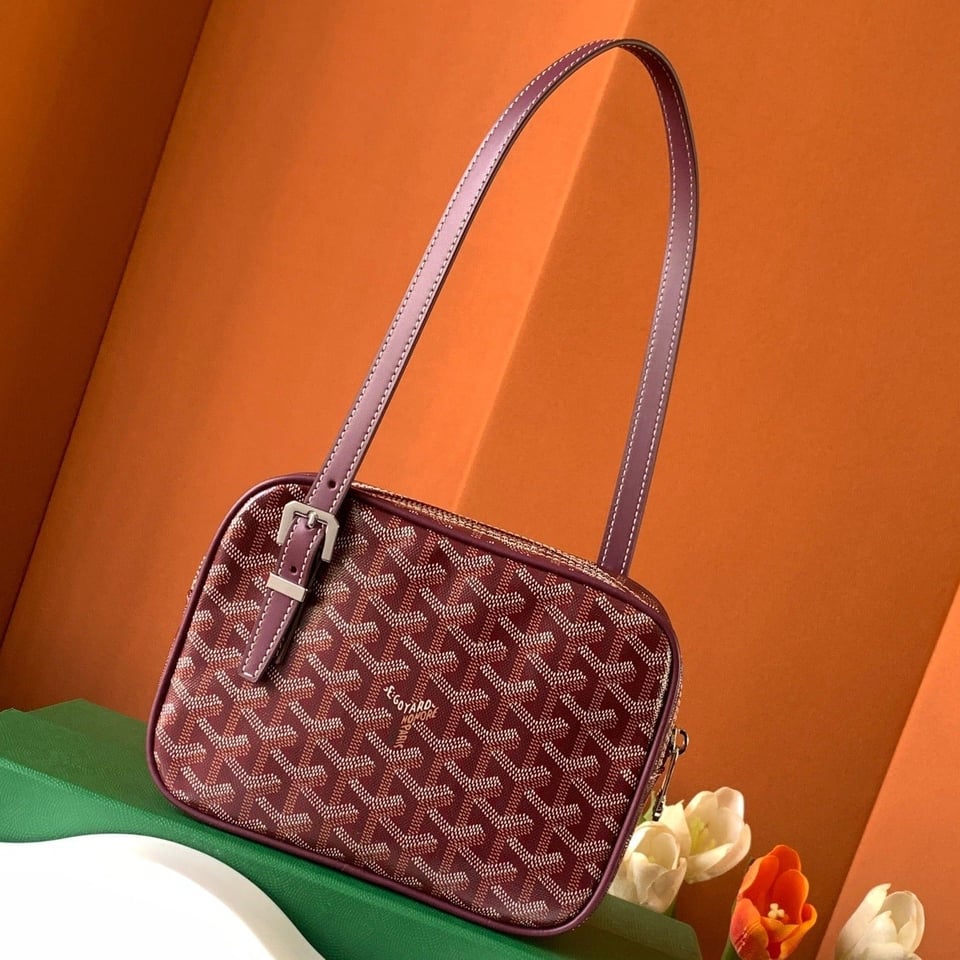 Goyard Yona Bag Coated MM 21Cm Burgundy Canvas view 2