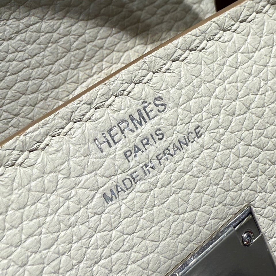 Hermes Birkin 25Cm White Togo Leather Silver Hardware 237490 view 8