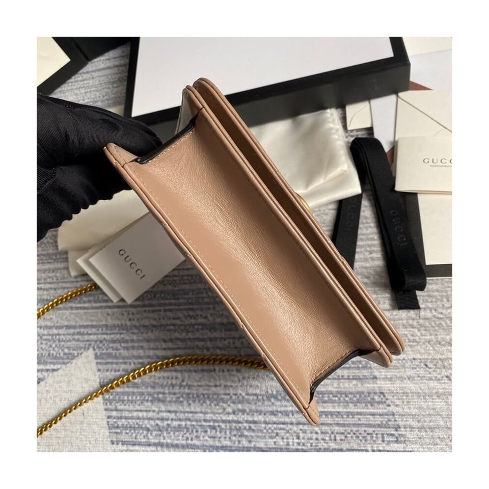 Gucci GG Marmont Mini Bag In Nude Pink Leather view 7
