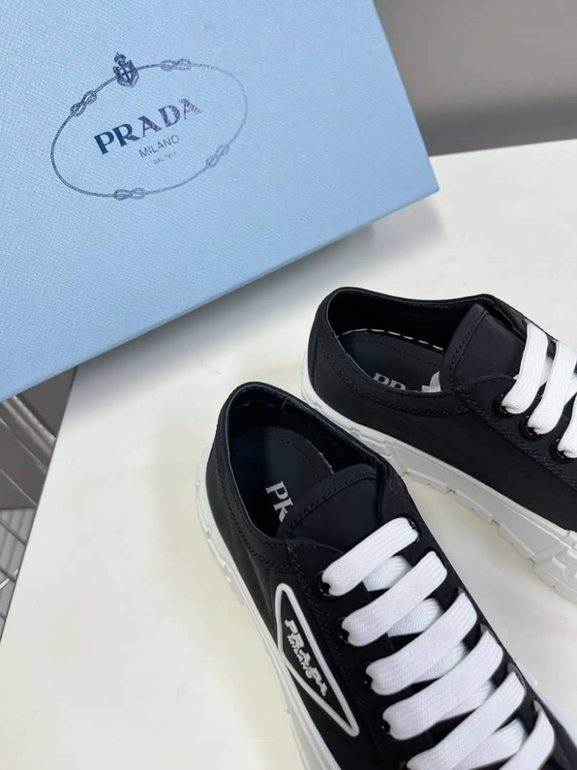 Prada Double Wheel Nylon Gabardine Sneaker Black 1E260M3Lfxf0632F050 view 7
