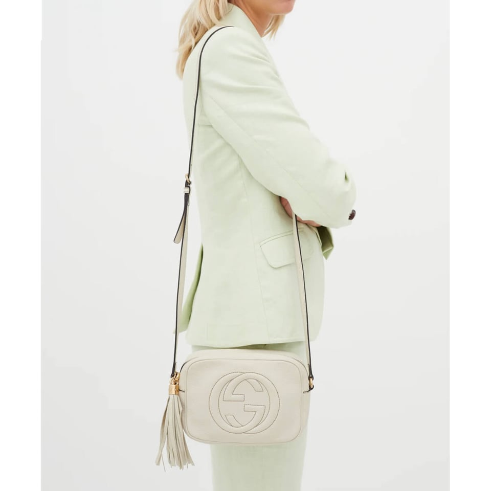 Gucci Soho Small Leather Disco Bag White view 5