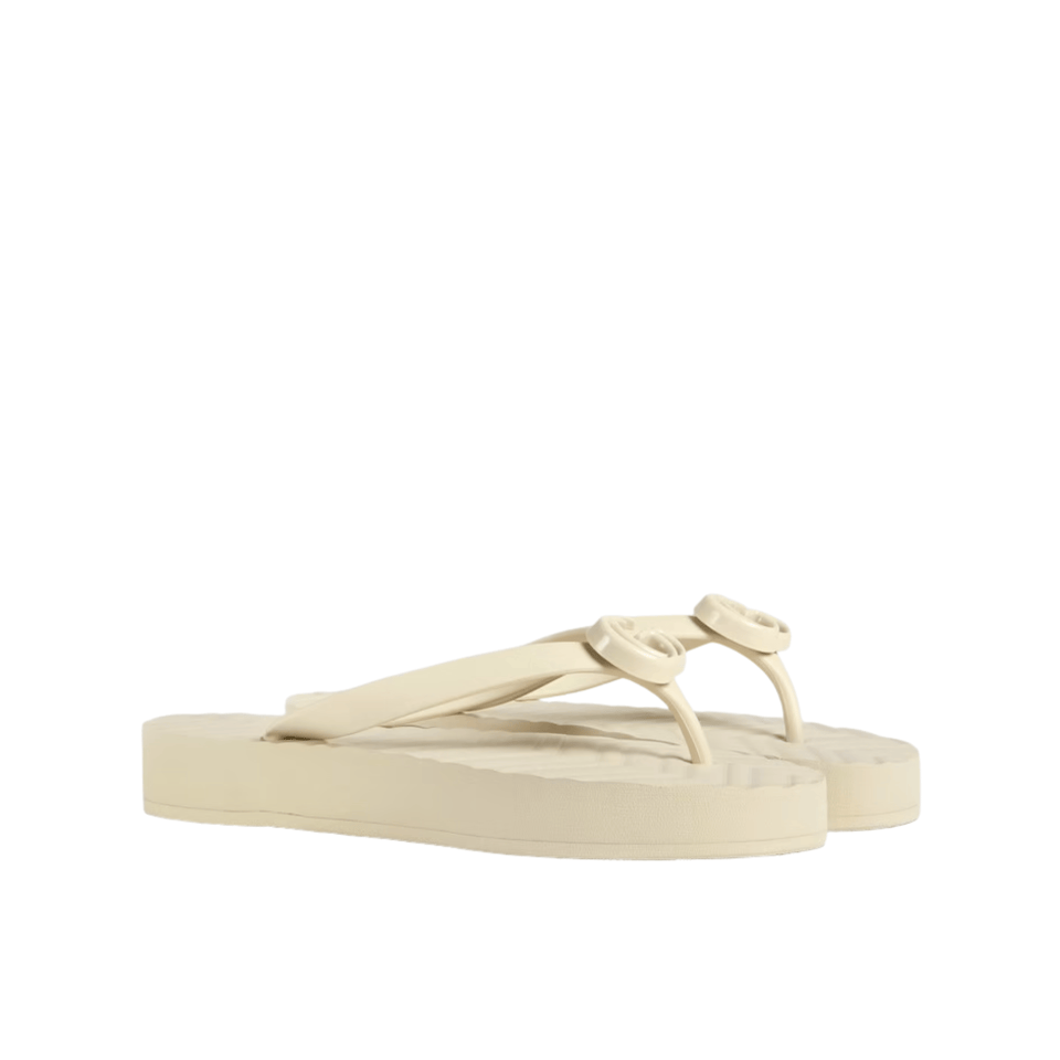 Gucci Women’S Chevron Thong White 655463 J8710 9022 view 2