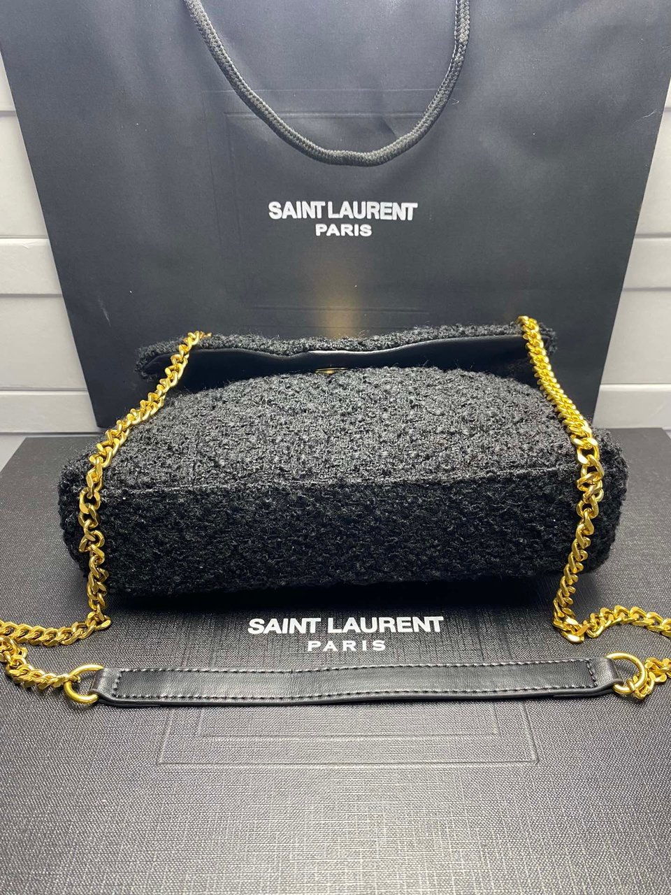 Saint Laurent Small Loulou Boucle Bag Black 23Cm view 7