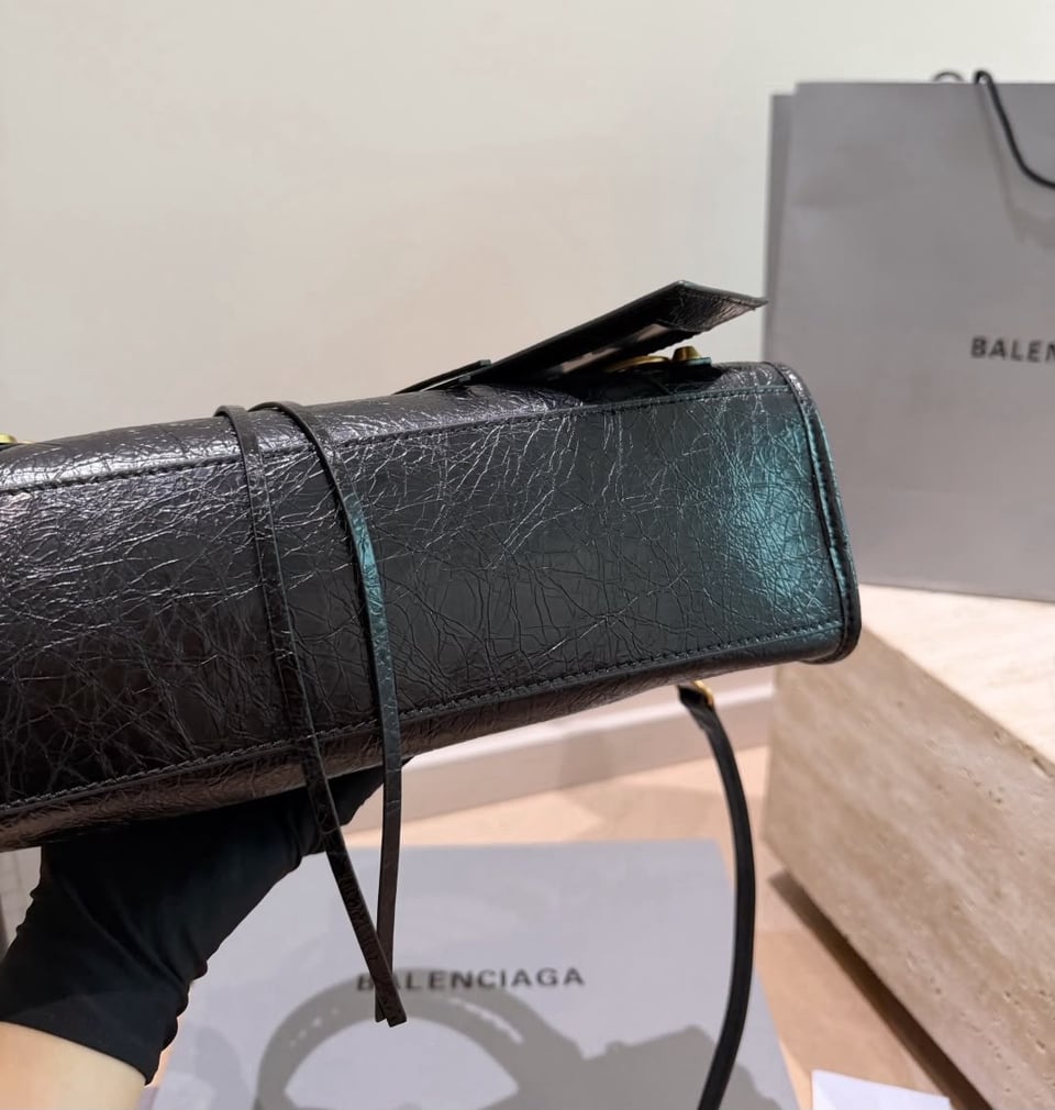 Balenciaga Black Lambskin Leather Giant Silver Work Bag 30cm/11.8in view 7
