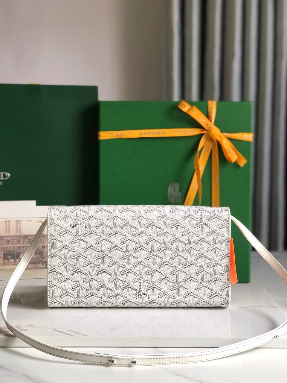 Goyard Monte-Carlo Pm Clutch 25 Cm White Goyardine Canvas view 6