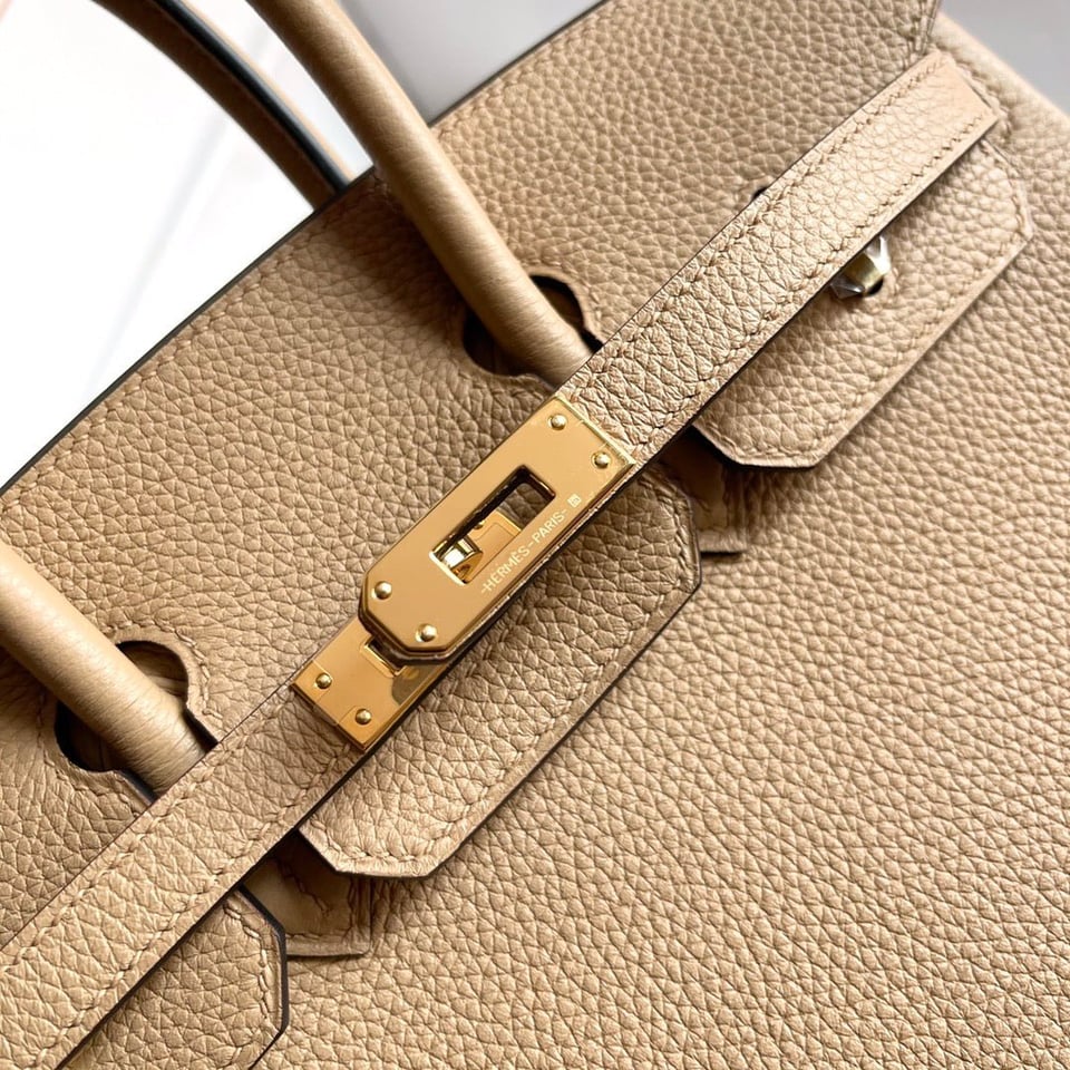 Hermes Birkin 25Cm Beige Togo Leather Gold Hardware view 6