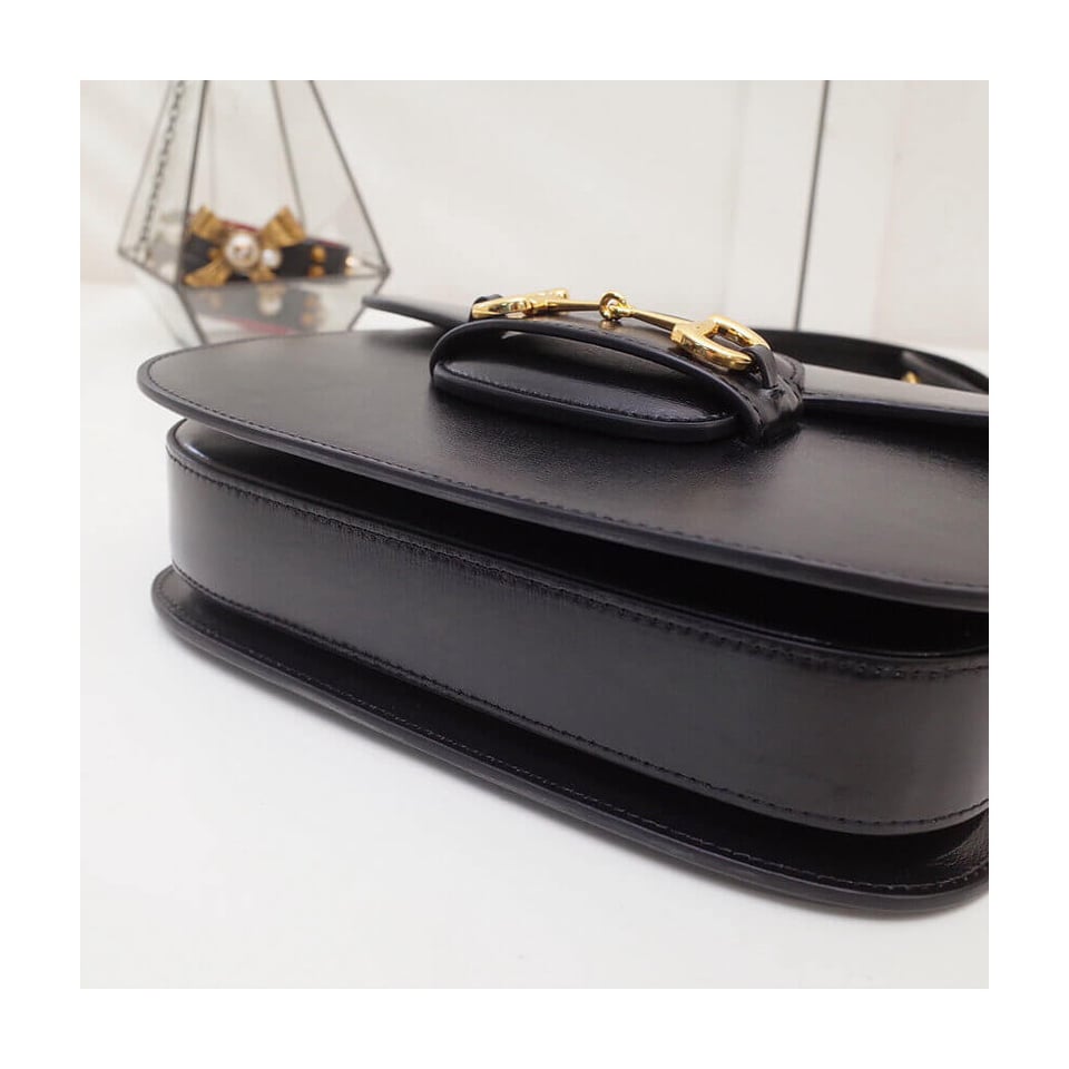 Gucci Horsebit 1955 Shoulder Bag In Black Leather view 17